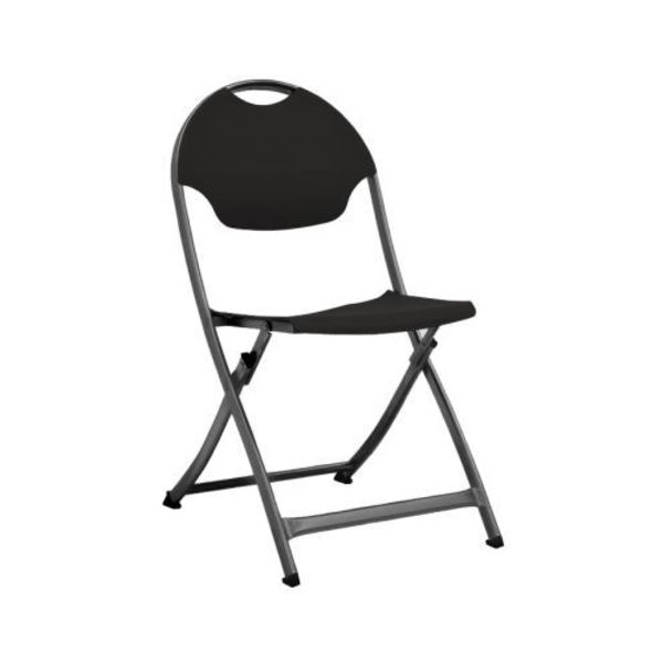 Mitylite Black Plastic Folding Chair, Black Frame SWIFTSET FOLDING